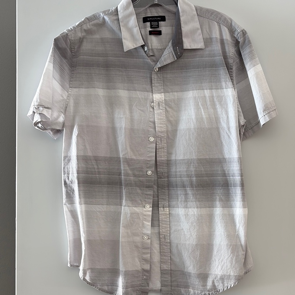 Men's Gray Striped Shirt